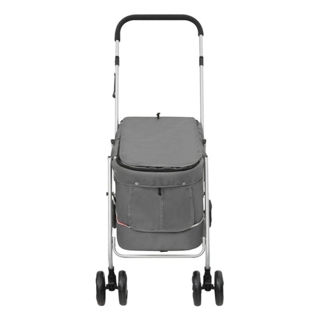 Vidaxl Hundauto faltbar 100x49x96 cm Leinenstoff grau
