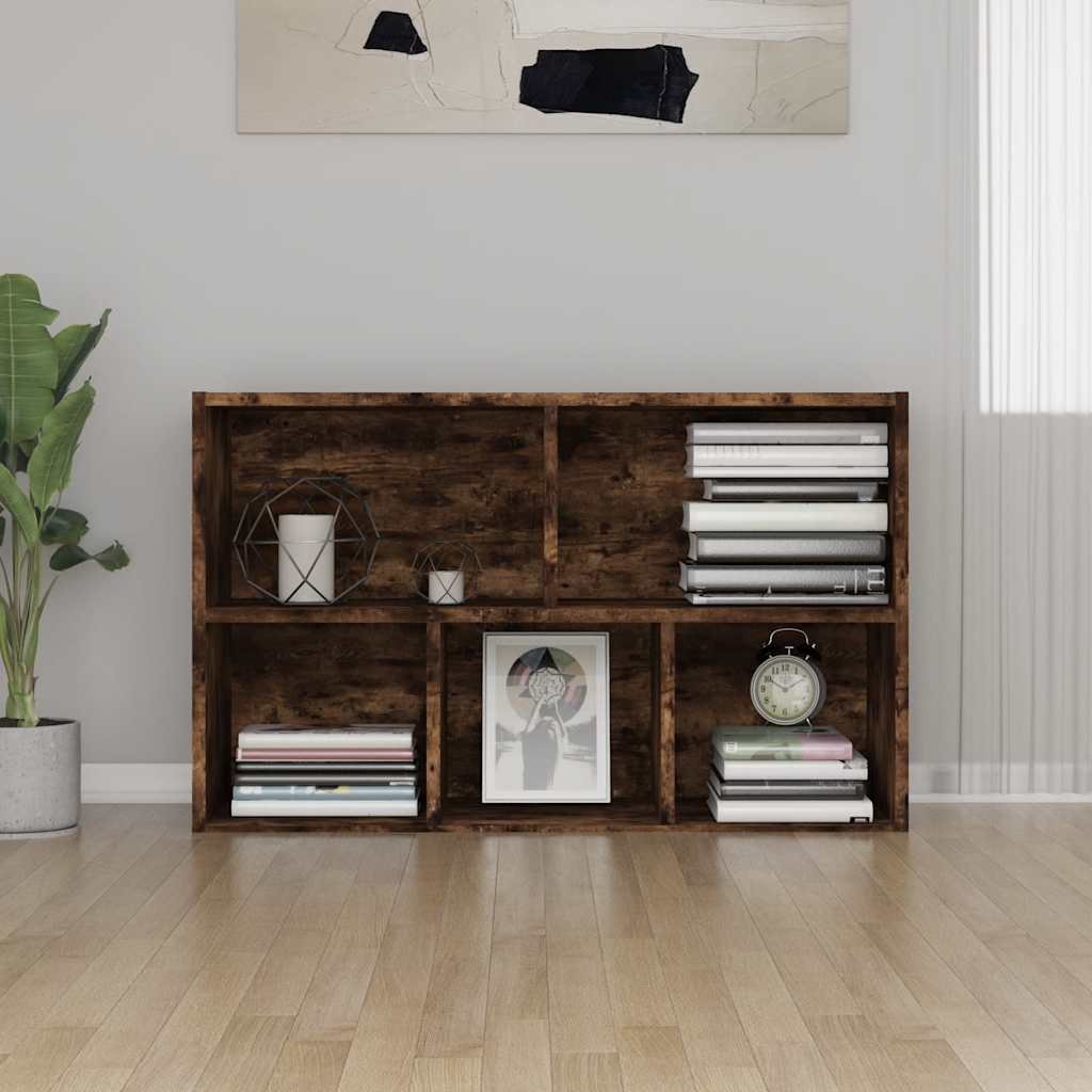 Vidaxl boekenkast dressoir 50x25x80 cm bewerkt hout gerookt eikenkleur