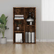 Vidaxl boekenkast dressoir 50x25x80 cm bewerkt hout gerookt eikenkleur
