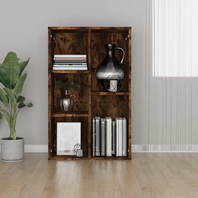 Vidaxl boekenkast dressoir 50x25x80 cm bewerkt hout gerookt eikenkleur