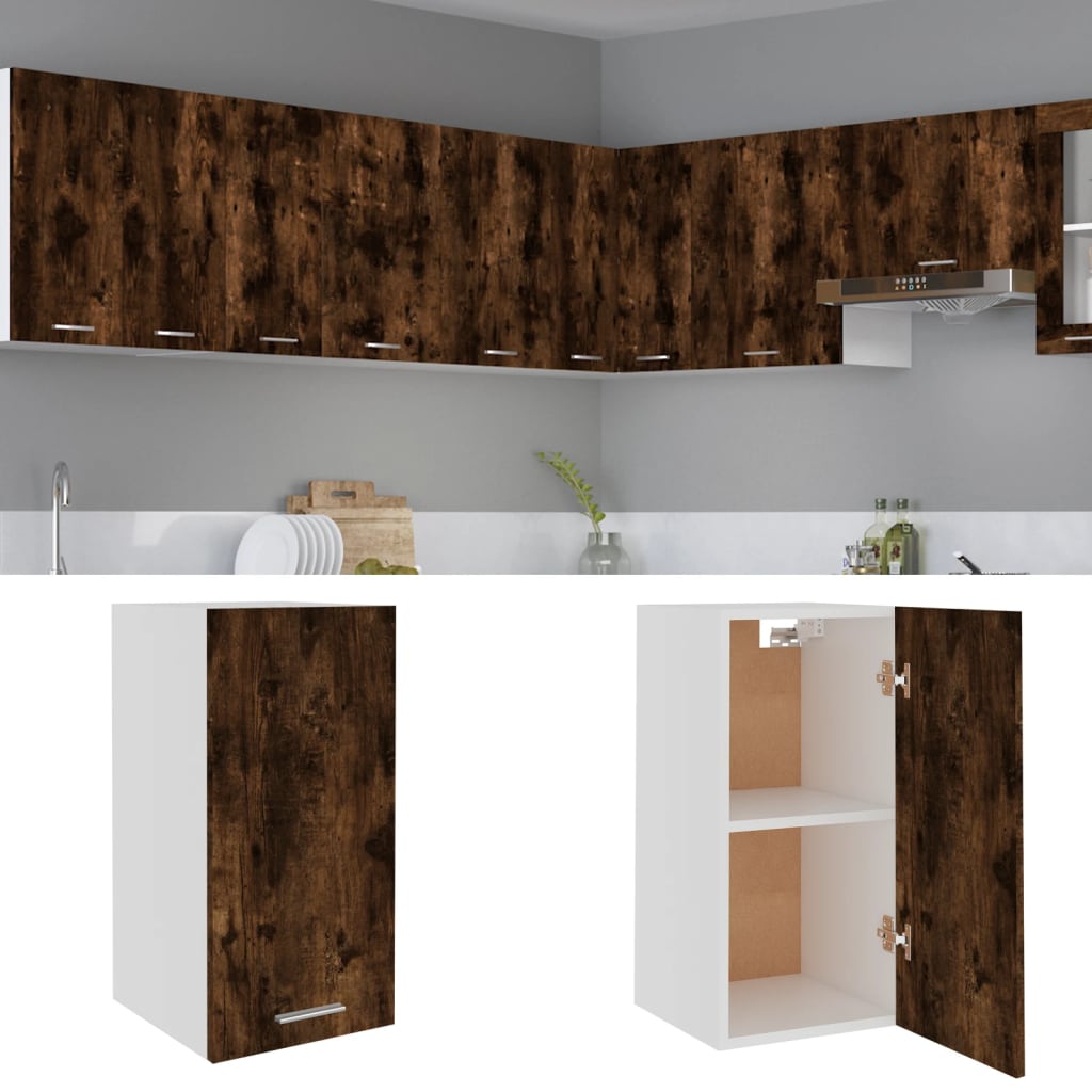 Vidaxl bovenkast lyon 29,5x31x60 cm bewerkt hout gerookt eikenkleurig