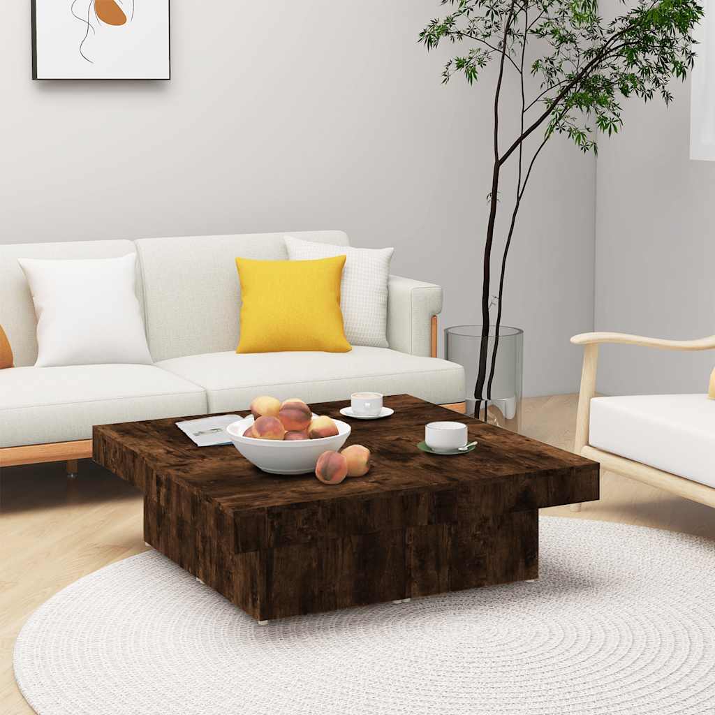 Vidaxl salontafel 90x90x28 cm bewerkt hout gerookt eikenkleurig