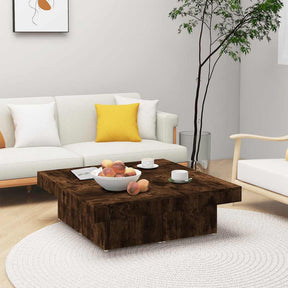 Vidaxl salontafel 90x90x28 cm bewerkt hout gerookt eikenkleurig