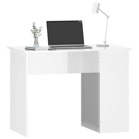 Vidaxl bureau 100x55x75 cm bewerkt hout hoogglans wit