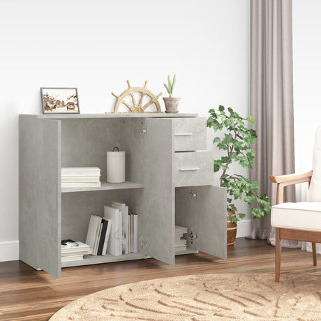 Vidaxl dressoir 91x29,5x75 cm bewerkt hout betongrijs