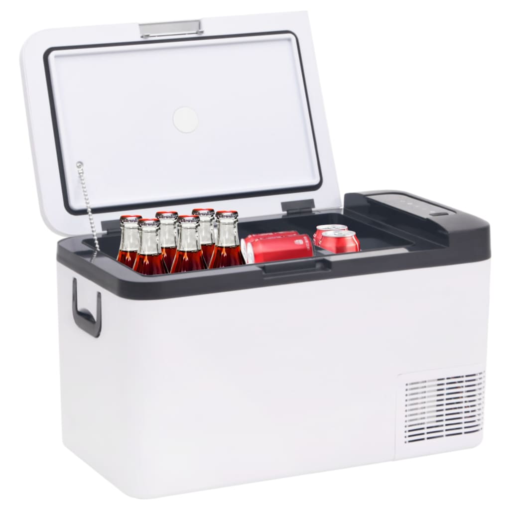 VidaXL Kühlbox mit Griff und Adapter 18 L PP PE Schwarz und Weiß