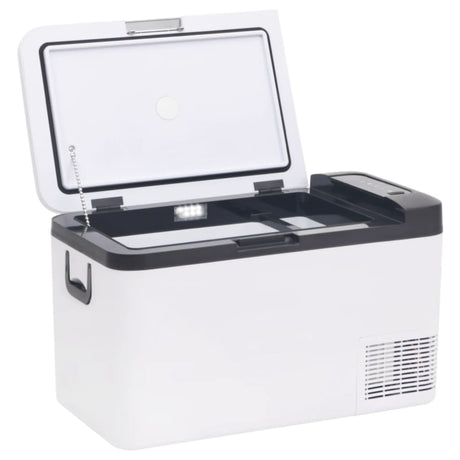 VidaXL Kühlbox mit Griff und Adapter 25 L PP PE Schwarz und Weiß