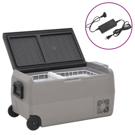 Vidaxx Kühlbox mit Rollen und Adapter 36 l PP und PE schwarz und grau