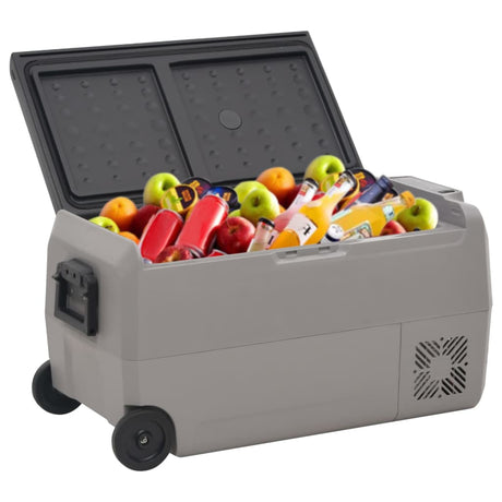 Vidaxx Kühlbox mit Rollen und Adapter 36 l PP und PE schwarz und grau