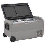 VidaXL Kühlbox mit Rollen und Adapter 50 L PP und PE Schwarz und Grau