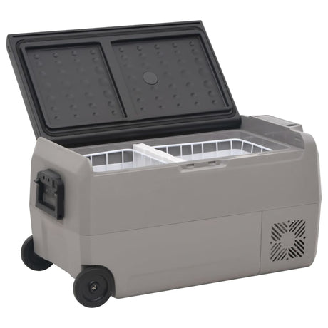 VidaXL Kühlbox mit Rollen und Adapter 60 L PP und PE Schwarz und Grau