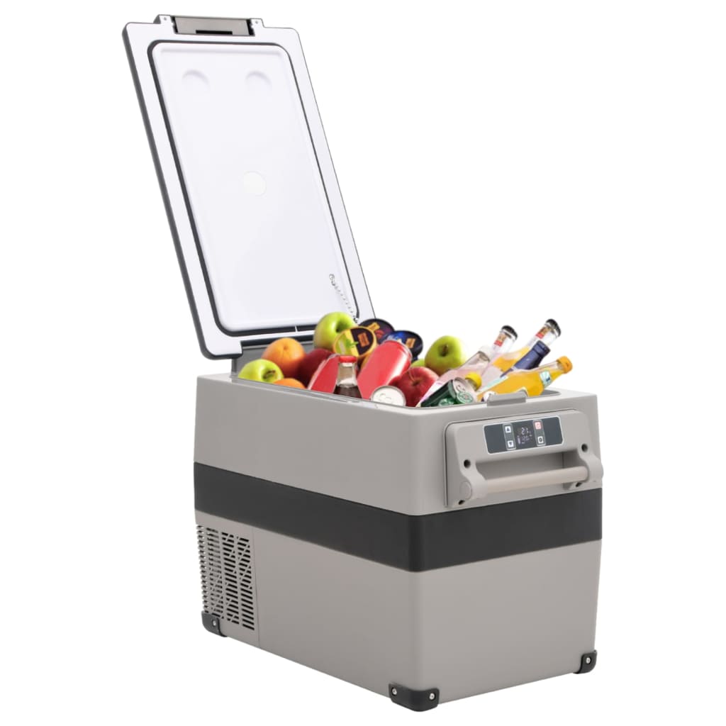 VidaXL Kühlbox mit Griff und Adapter 35 L PP PE Schwarz und Grau