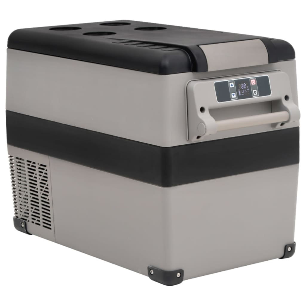 VidaXL Kühlbox mit Griff und Adapter 45 L PP PE Schwarz und Grau