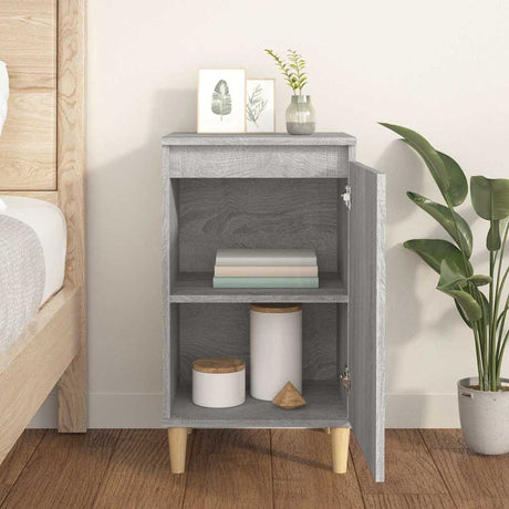Vidaxl nachtkastje 40x35x70 cm bewerkt hout grijs sonoma eikenkleurig