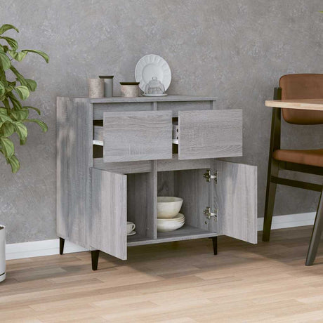 Vidaxl dressoir 60x35x70 cm bewerkt hout grijs sonoma eikenkleurig