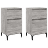 Vidaxl nachtkastjes 2 st 40x35x70 cm bewerkt hout grijs sonoma eiken