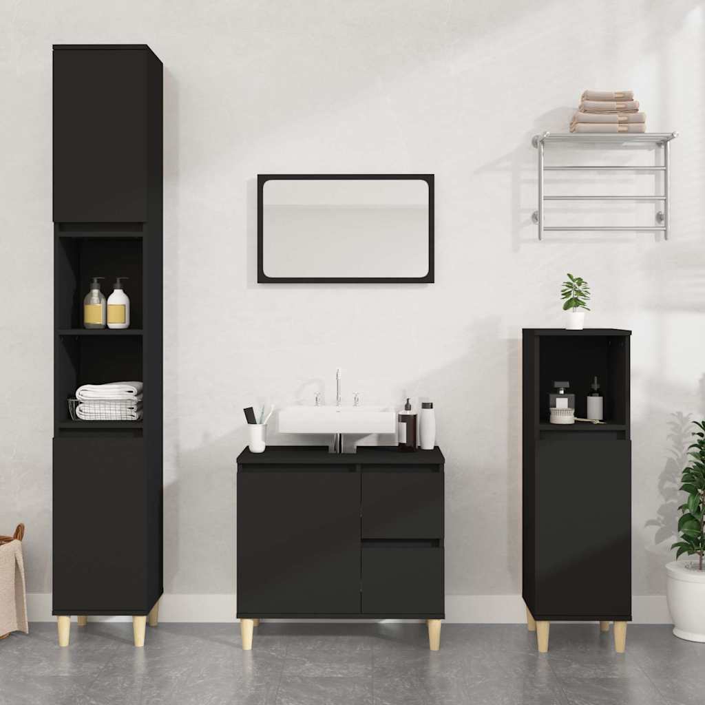Vidaxl badkamerkast 65x33x60 cm bewerkt hout zwart