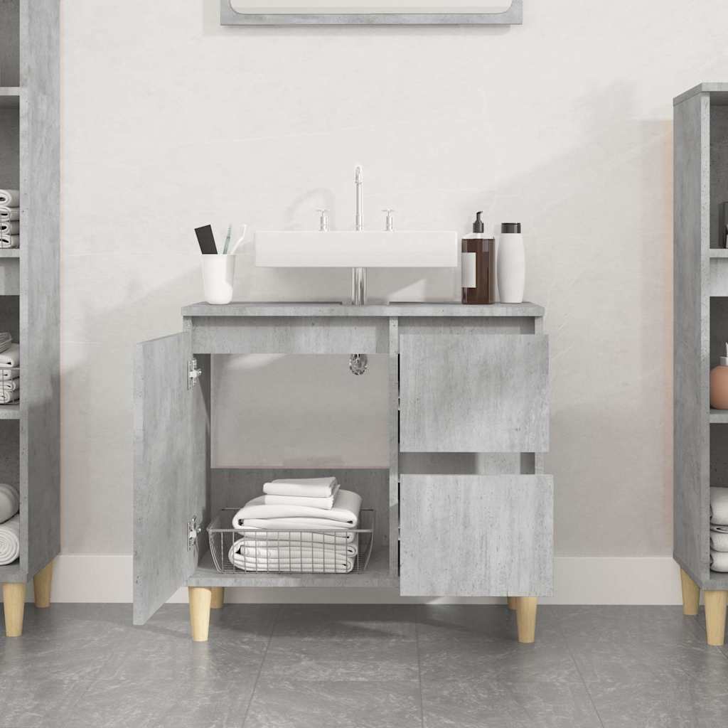 Vidaxl badkamerkast 65x33x60 cm bewerkt hout betongrijs