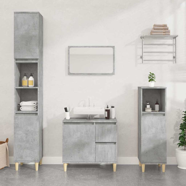 Vidaxl badkamerkast 65x33x60 cm bewerkt hout betongrijs