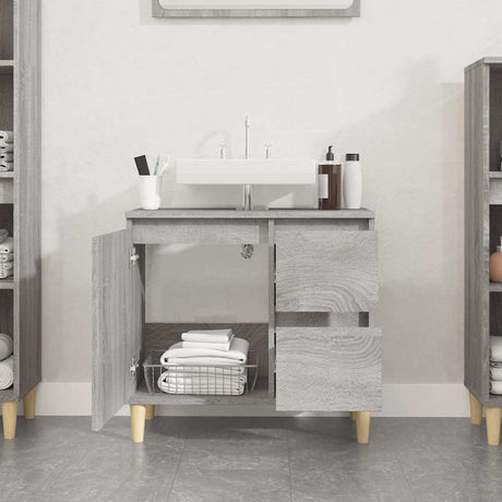 Vidaxl badkamerkast 65x33x60 cm bewerkt hout grijs sonoma eikenkleurig