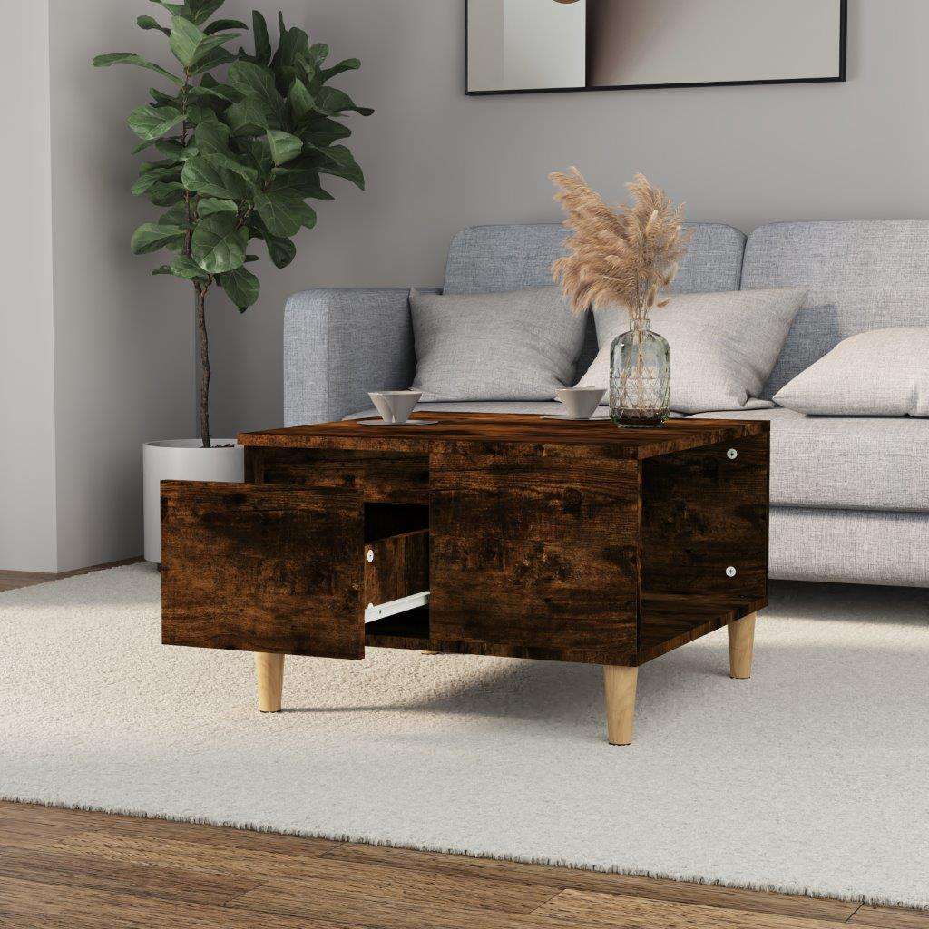 Vidaxl salontafel 55x55x36,5 cm bewerkt hout gerookt eikenkleurig