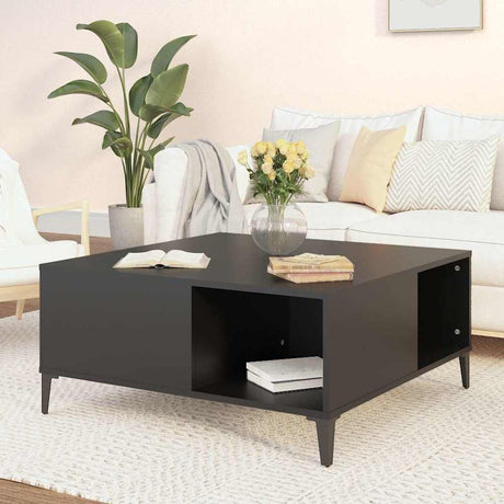 Vidaxl salontafel 80x80x36,5 cm bewerkt hout zwart