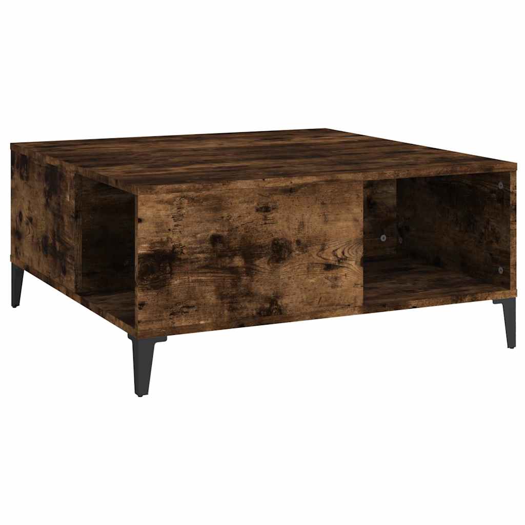 Vidaxl salontafel 80x80x36,5 cm bewerkt hout gerookt eikenkleurig