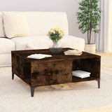 Vidaxl salontafel 80x80x36,5 cm bewerkt hout gerookt eikenkleurig