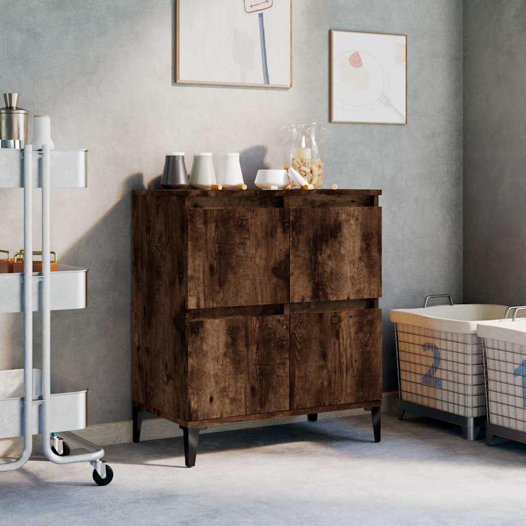 Vidaxl dressoir 60x35x70 cm bewerkt hout gerookt eikenkleurig