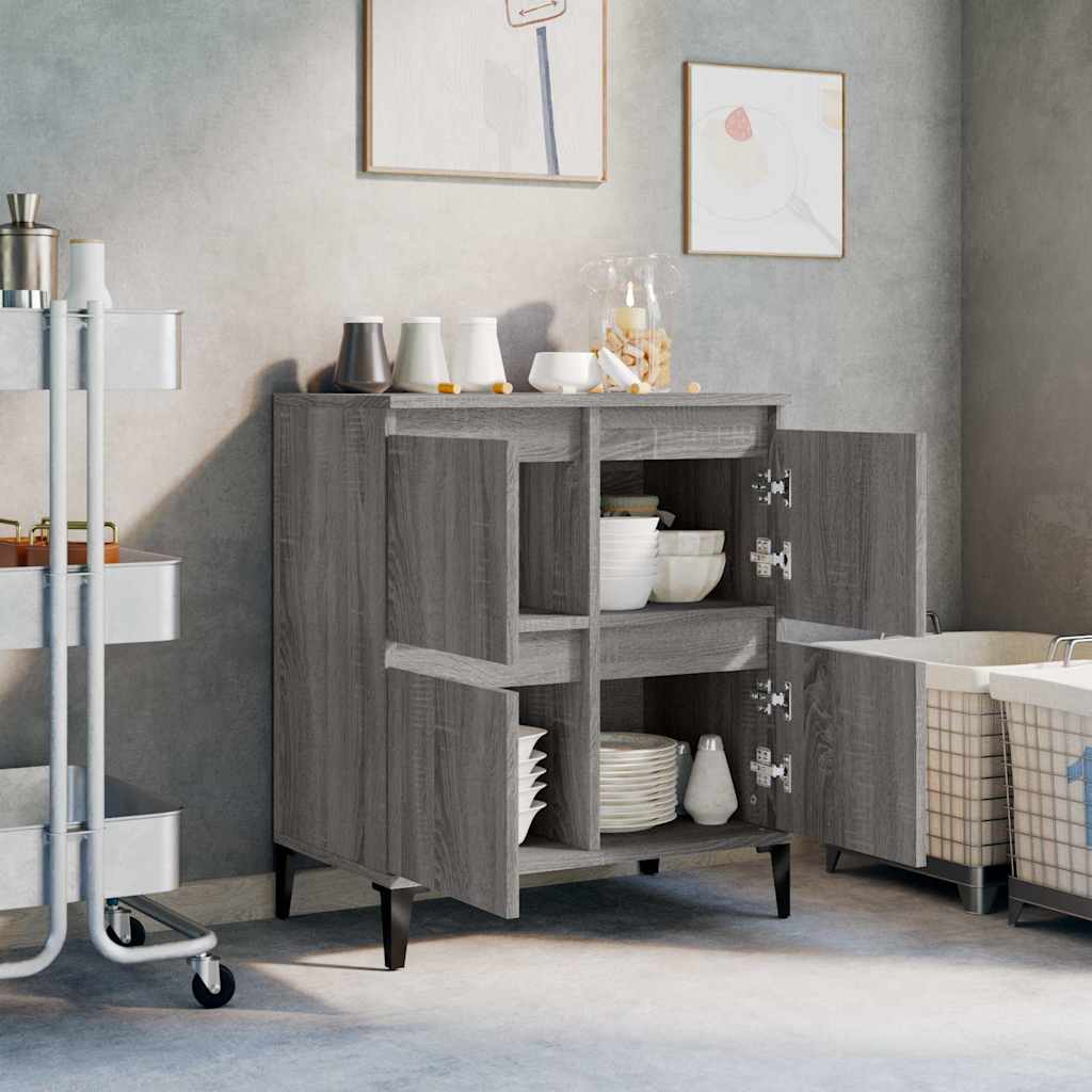 Vidaxl dressoir 60x35x70 cm bewerkt hout grijs sonoma eikenkleurig