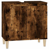 Vidaxl wastafelkast 58x33x60 cm bewerkt hout gerookt eikenkleurig