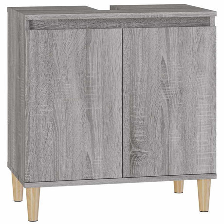 Vidaxl wastafelkast 58x33x60 cm bewerkt hout grijs sonoma eikenkleurig