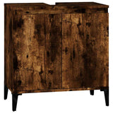 Vidaxl wastafelkast 58x33x60 cm bewerkt hout gerookt eikenkleurig