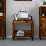 Vidaxl wastafelkast 58x33x60 cm bewerkt hout gerookt eikenkleurig