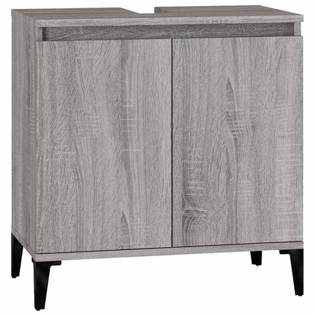 Vidaxl wastafelkast 58x33x60 cm bewerkt hout grijs sonoma eikenkleurig
