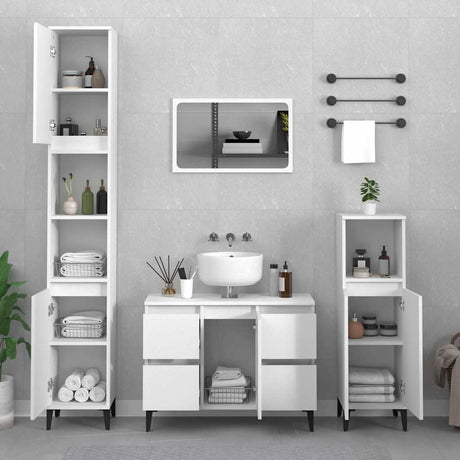 Vidaxl wastafelkast 80x33x60 cm bewerkt hout wit