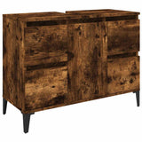 Vidaxl wastafelkast 80x33x60 cm bewerkt hout gerookt eikenkleurig