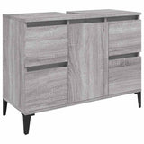 Vidaxl wastafelkast 80x33x60 cm bewerkt hout grijs sonoma eikenkleurig