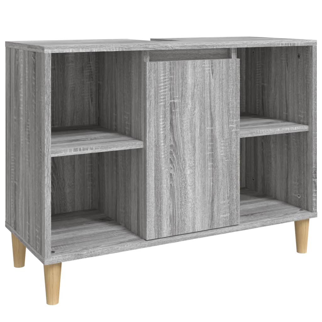 Vidaxl wastafelkast 80x33x60 cm bewerkt hout grijs sonoma eikenkleurig