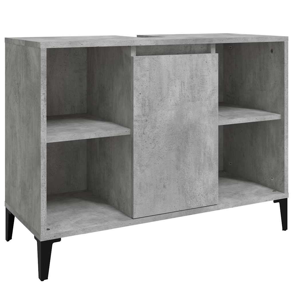 Vidaxl wastafelkast 80x33x60 cm bewerkt hout betongrijs