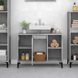 Vidaxl wastafelkast 80x33x60 cm bewerkt hout betongrijs