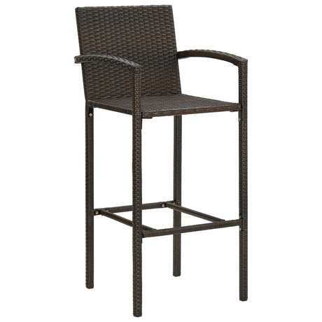 Vidaxl barkrukken 2 st poly rattan bruin