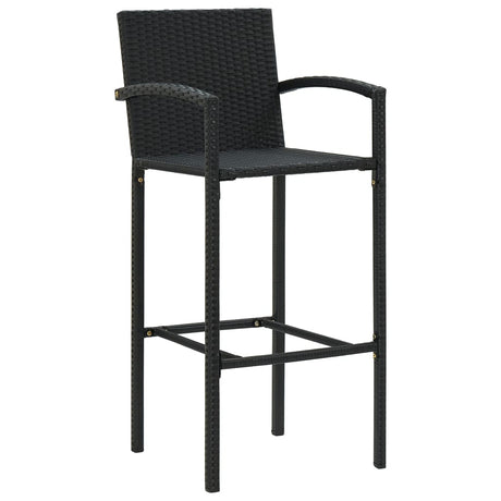 Vidaxl barkrukken 4 st poly rattan zwart