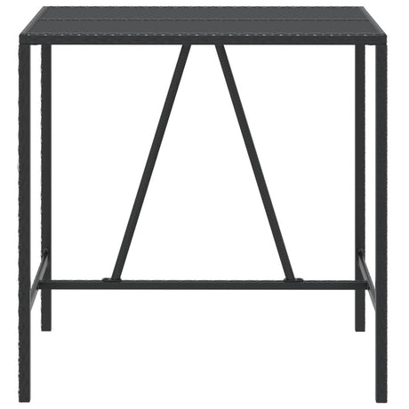 Vidaxl bartafel met glazen blad 110x70x110 cm poly rattan zwart