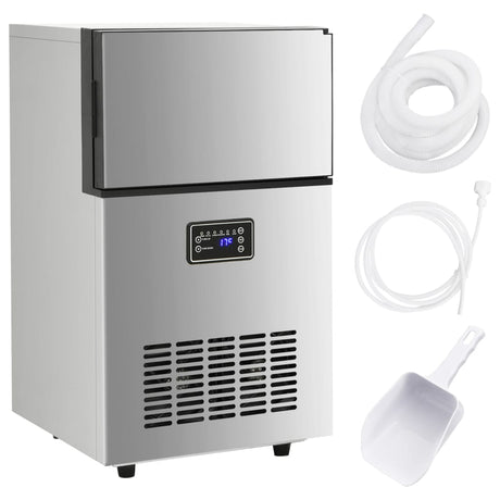 VidaXL Eiswürfelmaschine 45 kg 24 Stunden Silber