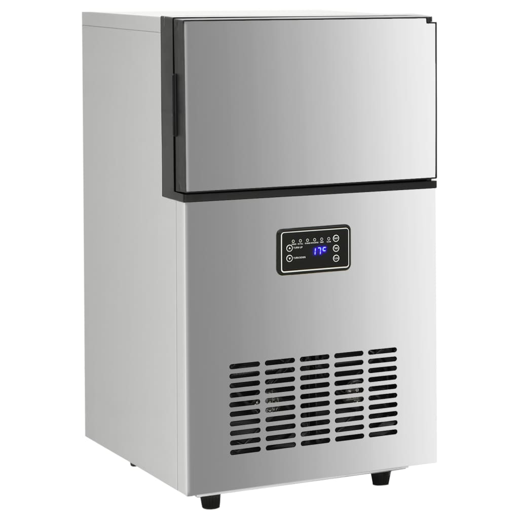 VidaXL Eiswürfelmaschine 45 kg 24 Stunden Silber