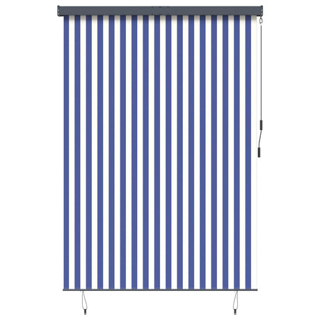 Vidaxl rolgordijn blauw en wit 180 x 250 cm stof en aluminium
