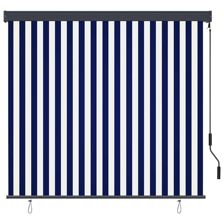 Vidaxl rolgordijn blauw en wit 180 x 250 cm stof en aluminium