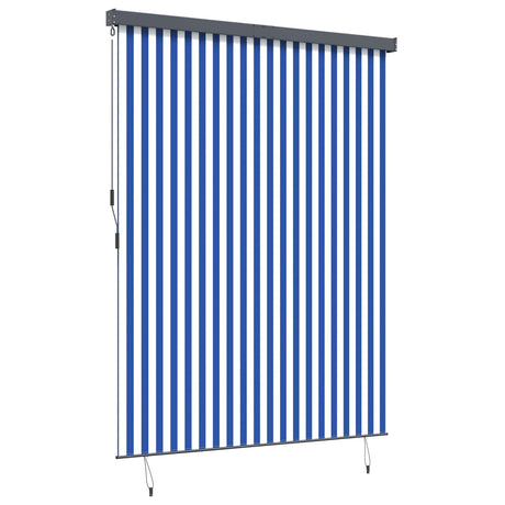 Vidaxl rolgordijn blauw en wit 220 x 250 cm stof en aluminium