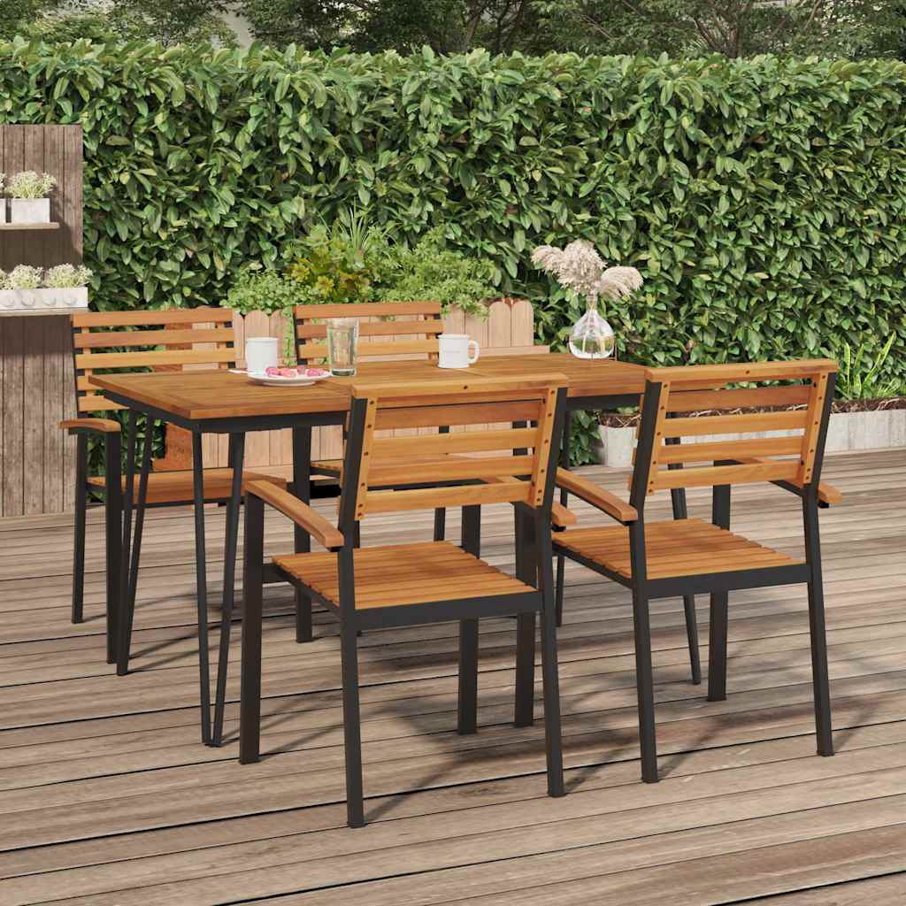 Vidaxl tuintafel met haarspeldpoten 140x80x75 cm massief acaciahout